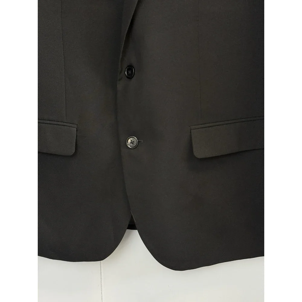 Alain Dupetit Blazer Mens 42R Black Suit Coat Jacket‎ Double Vented 2 Buttons